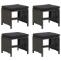 Garden stools 4 units and black synthetic rattan cushions by vidaXL, Garden chairs - Ref: Foro24-316749, Price: 128,88 €, Dis...