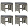 Garden stools 4 units and gray synthetic rattan cushions by vidaXL, Garden chairs - Ref: Foro24-316750, Price: 115,06 €, Disc...