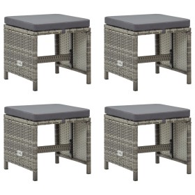 Garden stools 4 units and gray synthetic rattan cushions by vidaXL, Garden chairs - Ref: Foro24-316750, Price: 114,99 €, Disc...