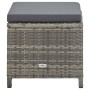 Garden stools 4 units and gray synthetic rattan cushions