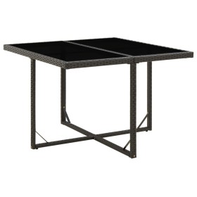 Mesa de jardín ratán sintético y vidrio negra 109x107x74 cm de vidaXL, Mesas de jardín - Ref: Foro24-316764, Precio: 103,16 €...