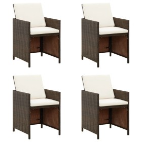 Garden chairs with cushions 4 units brown synthetic rattan by vidaXL, Garden chairs - Ref: Foro24-316776, Price: 166,92 €, Di...