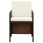 Garden chairs with cushions 4 units brown synthetic rattan