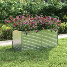 Silver galvanized steel flower bed 160x80x77 cm by vidaXL, Pots and planters - Ref: Foro24-316880, Price: 56,99 €, Discount: %