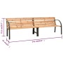 Double garden bench 241 cm Chinese fir wood by vidaXL, garden benches - Ref: Foro24-317123, Price: 189,33 €, Discount: %