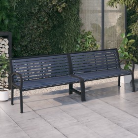 Banco de jardín doble acero y WPC negro 251 cm de vidaXL, Bancos de jardín - Ref: Foro24-317127, Precio: 313,41 €, Descuento: %