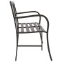 Double garden bench 246 cm black steel by vidaXL, garden benches - Ref: Foro24-317129, Price: 189,99 €, Discount: %