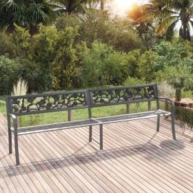 Doppel-Gartenbank 246 cm grauer Stahl von vidaXL, Gartenbänke - Ref: Foro24-317130, Preis: 187,25 €, Rabatt: %