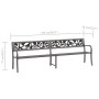 Double garden bench 246 cm gray steel by vidaXL, garden benches - Ref: Foro24-317130, Price: 187,07 €, Discount: %