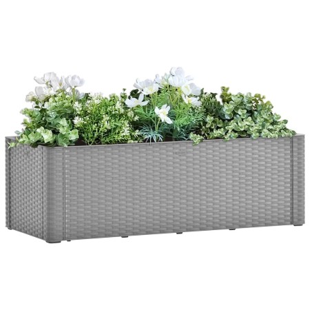 Blumenbeet mit automatischem Bewässerungssystem grau 100x43x33