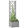 Flowerbed with trellis and gray automatic irrigation system by vidaXL, Pots and planters - Ref: Foro24-317577, Price: 106,31 ...