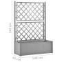 Flowerbed with trellis and gray automatic irrigation system by vidaXL, Pots and planters - Ref: Foro24-317578, Price: 155,26 ...