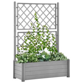 Jardinera con enrejado PP gris piedra 100x43x142 cm de vidaXL, Maceteros y jardineras - Ref: Foro24-317582, Precio: 136,99 €,...