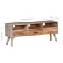 TV cabinet solid rough mango wood gray 130x35x51 cm by vidaXL, TV Furniture - Ref: Foro24-321805, Price: 180,81 €, Discount: %