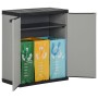 Garden waste cabinet PP gray and black 68x40x85 cm by vidaXL, Garbage cans and trash cans - Ref: Foro24-340987, Price: 99,38 ...