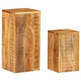 Soportes para plantas 2 unidades madera maciza de mango de vidaXL, Soportes para macetas - Ref: Foro24-320804, Precio: 108,90...