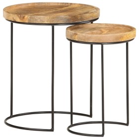 Coffee table set 2 pieces solid mango wood and steel by vidaXL, Coffee table - Ref: Foro24-321705, Price: 113,99 €, Discount: %