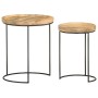 Coffee table set 2 pieces solid mango wood and steel by vidaXL, Coffee table - Ref: Foro24-321705, Price: 92,98 €, Discount: %