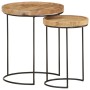 Coffee table set 2 pieces solid mango wood and steel by vidaXL, Coffee table - Ref: Foro24-321705, Price: 92,98 €, Discount: %