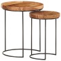 Set of 2 solid acacia wood and steel coffee tables by vidaXL, Coffee table - Ref: Foro24-321706, Price: 96,45 €, Discount: %