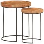 Set of 2 solid acacia wood and steel coffee tables by vidaXL, Coffee table - Ref: Foro24-321706, Price: 103,99 €, Discount: %