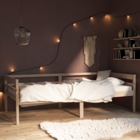 Solid pine wood bed frame 90x200 cm by vidaXL, Beds and slatted bases - Ref: Foro24-322051, Price: 90,41 €, Discount: %