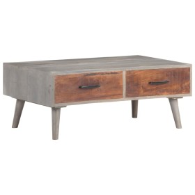 Mesa de centro madera maciza de mango rugosa gris 100x60x40 cm de vidaXL, Mesas de centro - Ref: Foro24-321808, Precio: 150,9...