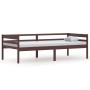 Dark brown solid pine wood bed frame 90x200 cm by vidaXL, Beds and slatted bases - Ref: Foro24-322054, Price: 95,72 €, Discou...