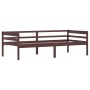 Dark brown solid pine wood bed frame 90x200 cm by vidaXL, Beds and slatted bases - Ref: Foro24-322054, Price: 95,72 €, Discou...