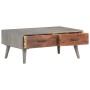 Mesa de centro madera maciza de mango rugosa gris 100x60x40 cm de vidaXL, Mesas de centro - Ref: Foro24-321808, Precio: 150,9...