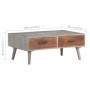 Massiver grauer Couchtisch aus rauem Mangoholz, 100 x 60 x 40 cm von vidaXL, Couchtisch - Ref: Foro24-321808, Preis: 149,83 €...