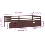 Bett mit Schubladen und dunkelbraunem Kiefernholzschrank 90x200 cm von vidaXL, Betten und Lattenroste - Ref: Foro24-322059, P...