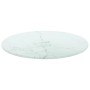 White tempered glass marble design table top Ø30x0.8 cm by vidaXL, Table tops - Ref: Foro24-322245, Price: 16,92 €, Discount: %