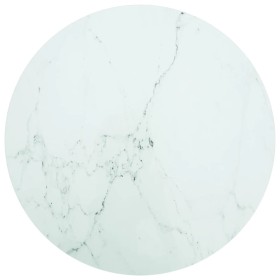 White tempered glass marble design table top Ø90x1 cm by vidaXL, Table tops - Ref: Foro24-322251, Price: 98,99 €, Discount: %