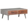 Mesa de centro madera maciza de mango rugosa gris 100x60x40 cm de vidaXL, Mesas de centro - Ref: Foro24-321808, Precio: 150,9...