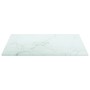 Marble design table top white tempered glass 30x30 cm 6 mm