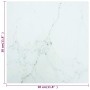 Marble design table top white tempered glass 30x30 cm 6 mm