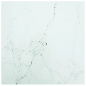 Marble design table with white tempered glass top 50x50 cm 6 mm by vidaXL, Table tops - Ref: Foro24-322254, Price: 26,99 €, D...