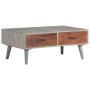 Mesa de centro madera maciza de mango rugosa gris 100x60x40 cm de vidaXL, Mesas de centro - Ref: Foro24-321808, Precio: 150,9...