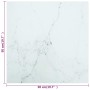 Marble design table with white tempered glass top 50x50 cm 6 mm by vidaXL, Table tops - Ref: Foro24-322254, Price: 26,99 €, D...