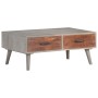 Solid gray rough mango wood coffee table 100x60x40 cm by vidaXL, Coffee table - Ref: Foro24-321808, Price: 149,83 €, Discount: %