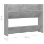 Wandschuhregal aus betongrauem Sperrholz, 80 x 18 x 60 cm von vidaXL, Schuhregale und Schuhorganisatoren - Ref: Foro24-806749...