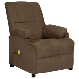 Brown Faux Suede Leather Massage Recliner by vidaXL, Electric massage chairs - Ref: Foro24-324052, Price: 138,99 €, Discount: %