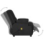 Sillón de masaje reclinable de piel de ante artificial negro de vidaXL, Sillones de masaje eléctricos - Ref: Foro24-324056, P...