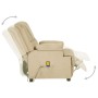 Sillón de masaje reclinable de piel de ante artificial crema de vidaXL, Sillones de masaje eléctricos - Ref: Foro24-324057, P...