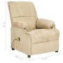 Cream Artificial Suede Leather Reclining Massage Chair by vidaXL, Electric massage chairs - Ref: Foro24-324057, Price: 157,82...