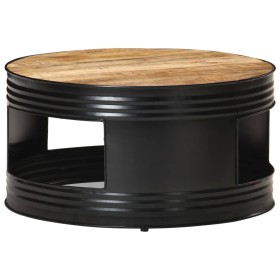 Solid black rough mango wood coffee table 68x68x36 cm by vidaXL, Coffee table - Ref: Foro24-321931, Price: 255,99 €, Discount: %