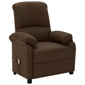 Sillón de masaje eléctrico tela marrón oscuro de vidaXL, Sillones de masaje eléctricos - Ref: Foro24-324084, Precio: 208,43 €...