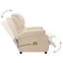 Cream-colored fabric massage chair by vidaXL, Electric massage chairs - Ref: Foro24-324088, Price: 242,99 €, Discount: %