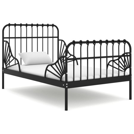 Estructura de cama extensible metal negra 80x130/200 cm de vidaXL, Camas y somieres - Ref: Foro24-324740, Precio: 169,05 €, D...